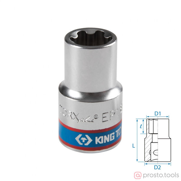 Изображение Головка торц. 1/2" EP18 TORX PLUS L= 45мм //KING TONY