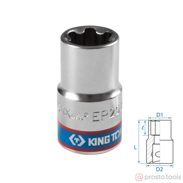 Изображение Головка торц. 1/2" EP20 TORX PLUS L= 45мм //KING TONY