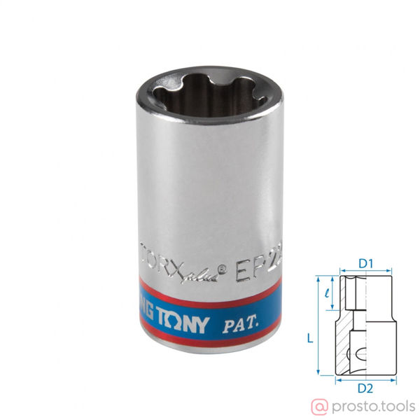 Изображение Головка торц. 1/2" EP22 TORX PLUS L= 45мм //KING TONY