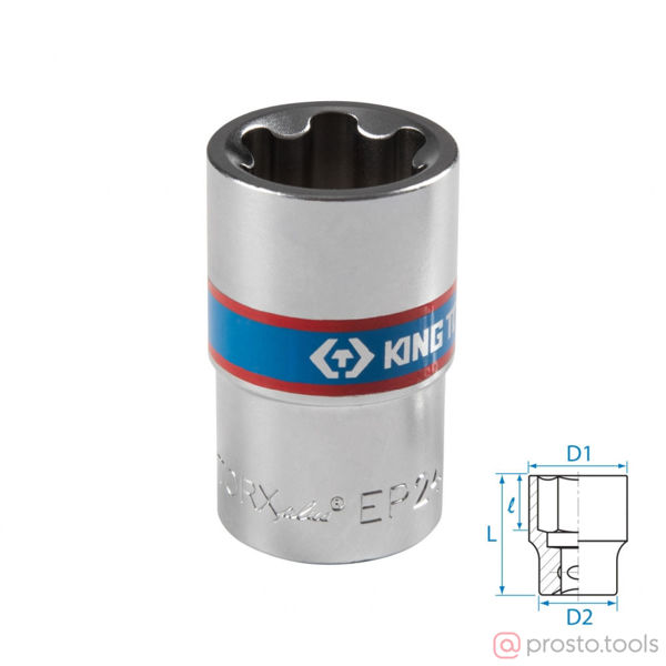 Изображение Головка торц. 1/2" EP24 TORX PLUS L= 45мм //KING TONY