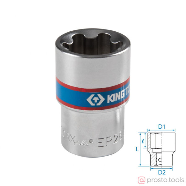 Изображение Головка торц. 1/2" EP26 TORX PLUS L= 45мм //KING TONY