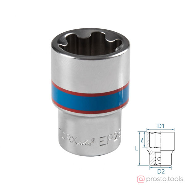 Изображение Головка торц. 1/2" EP28 TORX PLUS L= 45мм //KING TONY